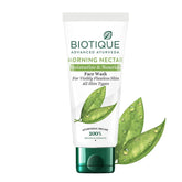 Biotique Morning Nectar Moisturize & Nourish Face Wash | Contains Wild Turmeric, Neem Leaves, & Morning Nectar | Visibly Flawless Skin | Suitable for All Skin Types | 100 ml