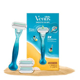 Gillette Venus Smooth Combo pack | Razor plus 3 Carts | Aloe vera smooth