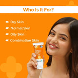 The Derma Co 1% Hyaluronic Long Lasting Sunscreen SPF 50 & PA++++ 50 g Zero White Cast