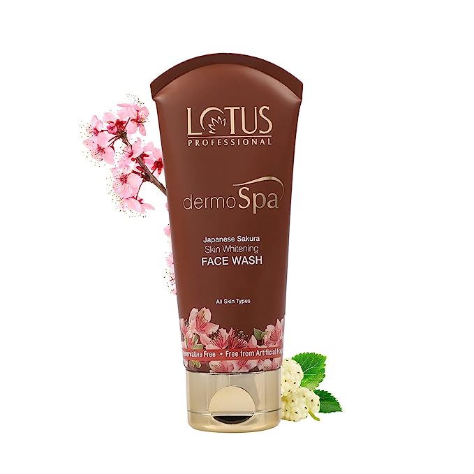 LOTUDSFW 80G - Lotus Professional DermoSpa Japanese Sakura Skin Whitening Face Wash, All skin Types, Preservative Free, Transparent, Unscented, 80 g - Looknstyle