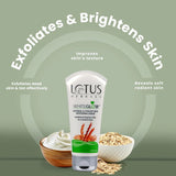Lotus Herbals Whiteglow Oatmeal and Yogurt Skin Scrub | Oatmeal and Milk Yogurt | 50g