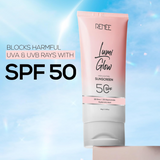 RENEE All Skin Lumi Glow Highlighting Sunscreen With Spf 50 | Lightweight & Non-Sticky | No White Cast | Protects Against Uva-Uvb | Radiant Finish, 50 G