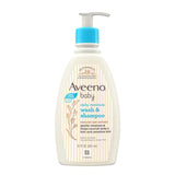 Aveeno Baby Daily Moisture Wash & Shampoo - Natural Oat Gentle Cleanser For Hair, Sensitive Body Skin (354ml)