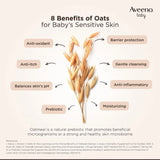 Aveeno Baby Daily Moisture Wash & Shampoo - Natural Oat Gentle Cleanser For Hair, Sensitive Body Skin (354ml)