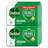 Dettol Original Germ Protection Bathing Soap Bar| Kills 99.99% germs, 125g each (Pack of 8)