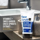 Ustraa Face Scrub -100g - De-Tan Face scrub for men | Exfoliation & Effective Tan Removal with Bigger Walnut Granules, No Sulphate, No Paraben, Made in India