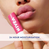 NIVEA Watermelon Shine 4.8g Lip Balm|24 H Melt in Moisture Formula|Natural Oils|Glossy Finish,4.8 g (Pack of 1)