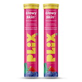 PLIX - THE PLANT FIX Glutathione Effervescent Tablets for Clear, Glowing & Youthful Skin | 500mg Glutathione, Vit E & Hyaluronic Acid | No Maltodextrin, No Sugar | Pack of 2 (30 tabs) | Strawberry