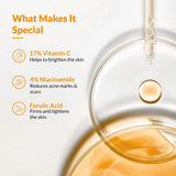 Fixderma 17% Vitamin C Face Serum for Glowing Skin | Retinol Face Serum for Skin Brightening | Anti Aging Night Face Serum with Niacinamide for Women and Men 30gm