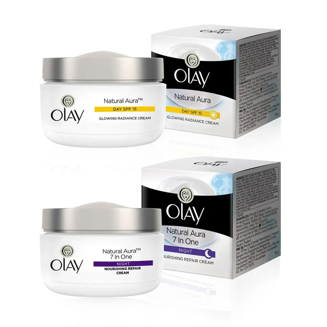 Olay Natural Aura Night Cream 50g And Olay Natural Aura Day Cream SPF 24, 50g