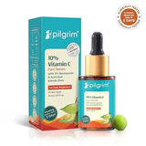 Pilgrim 10% Vitamin C Serum 30ml for Glowing Skin|With 5% Niacinamide, Hyaluronic & Glycolic Acid|Fades Dark Spots, Pigmentation|For All, Oily, Combination, Normal Skin |Beginner Friendly - Men, Women