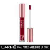 Lakme 9to5 Primer + Matte Liquid Lip Color - MM3 Crisp Wine(4.2ml)