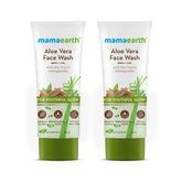 Mamaearth Aloe Vera Face Wash with Aloe Vera & Ashwagandha for a Youthful Glow - 100ml (Pack of 2)