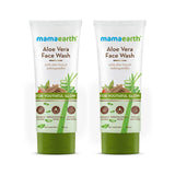 Mamaearth Aloe Vera Face Wash with Aloe Vera & Ashwagandha for a Youthful Glow - 100ml (Pack of 2)