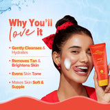 Aqualogica Detan+ Smoothie Face Wash with Glycolic Acid & Cherry Tomato for Men & Women (100ml)