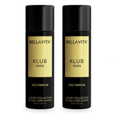 Bella Vita Luxury KLUB Man No Gas Body Deodorant Parfum for Men 150ml (Pack of 2)