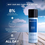 Bella Vita Luxury Oud White and SKAI Aquatic Body Spray Deodorant Parfum For Men (150ml+150ml)
