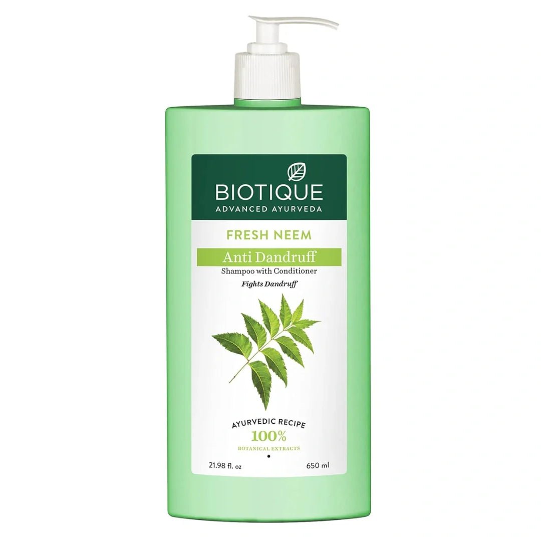 bioscr - Biotique Fresh Neem Anti Dandruff Shampoo and Conditioner (650ml) - Looknstyle