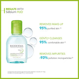 Bioderma Sébium H2O Purifying Micellar Cleansing Water and Makeup Removing Solution for Combination to Oily Skin 100 ml