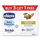 chmbatsop - Chicco Baby Moments Bathing Soap for Babies with Almond & Olive Oil, 125g (Buy 3 Get 1 Free)| Nourished & Moisturized Skin| No Parabens | Dermatologically Tested on Sensitive Skin - Looknstyle