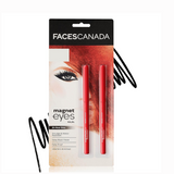 FACES CANADA Magneteyes Kajal - Black, 0.35g (Pack of 2) | 24 Hr Long Stay | One Stroke Smooth Glide | Waterproof, Smudgeproof & Fadeproof | Deep Matte Finish | Enriched With Almond Oil & Vitamin E