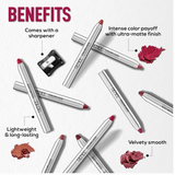 renee colorlock - RENEE Colorlock Transfer Not Lip Crayon with Sharpener, SPF 20, Waterproof, Smudgeproof, Lightweight & Long Lasting, Intense Color Payoff with Ultra Matte Finish, Enriched with Vitamin E, Flare 3gm - Looknstyle