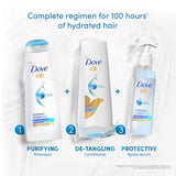 Dove Glycolic + Hydration Shampoo 650 ml with 5% Hydra-Glycol for Upto 100 hours of hydrated, fluid hair.