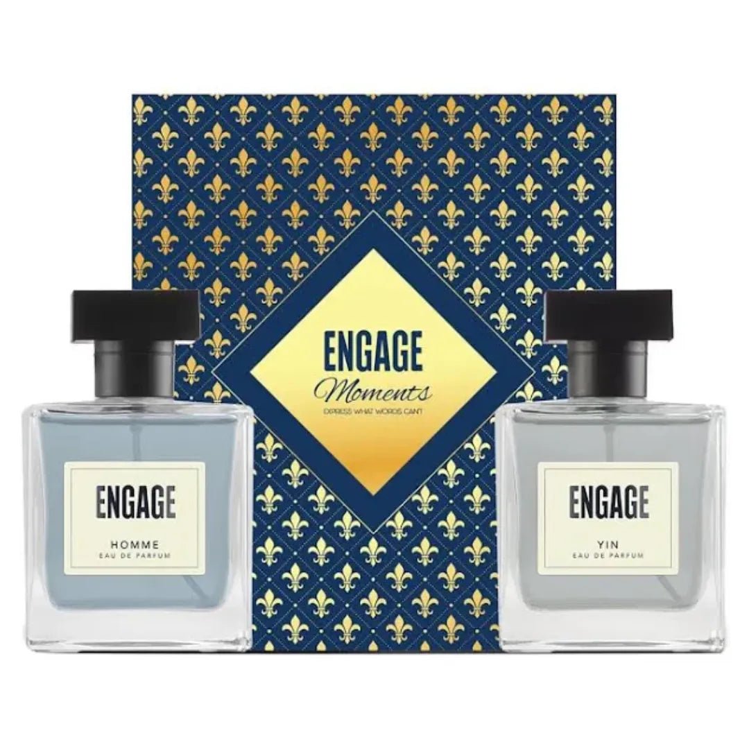 engmnper - Engage Gift Set - Moments Luxury Perfume Gifts for Men, Homme & Yin, 200ml, Long Lasting Smell Men Perfume (Pack of 2) - Looknstyle