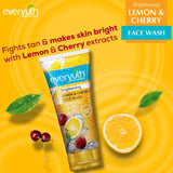 Everyuth Naturals Brightening Lemon&Cherry Face Wash|Deep Cleansing,Oil Control&Tan Reduction|Simple Face Wash|Removes Dirt&Oil|100% Soapfree|For All Skin Types|Paraben Free - 150 G (Pack Of 2)