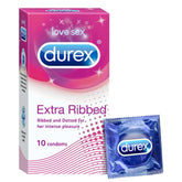 Durex Condoms, Extra Ribbed - 10 Count