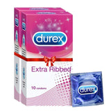 Durex Condoms, Extra Ribbed - 10 Count