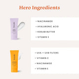 Foxtale Healthy Glow Combo for Soft and Hydrated Skin and a Healthy Golden Glow with Nourishing Moisturizer - 50 ml and Glow Sunscreen - 50 ml, For All Skin Types, Men & Women
