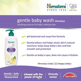 Himalaya Gentle Baby Wash | No tears formula |with chickpea and Green gram| Cleansing baby's gentle skin (200ml )