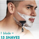 Gillette Mach 3 Razor for Men, with 3 Anti-Friction blades, Dynamic Pivot for Smooth & Comfortable shave, Ergonomic Handle & Lubrastrip