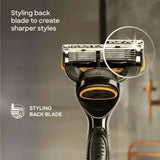 gbpofus - Gillette Fusion Power Blades for men with styling back blade - 2 count for Perfect Shave and Perfect Beard Shape - Looknstyle