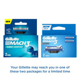 Gillette Mach3 Turbo Manual Shaving Razor Blades-2S Pack (Cartridge), Men, 1 Count