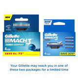 Gillette Mach 3 Turbo Manual Shaving Razor Blades (Cartridge) 4s pack