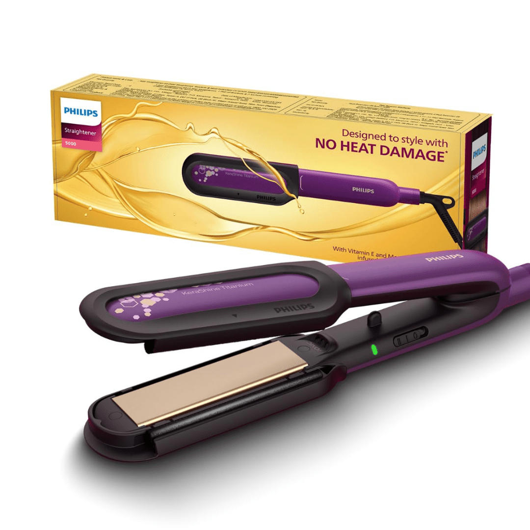 - Philips NourishCare - India's First Hair Straightener for No Heat DamageI Designed NourishCare & Kerashine Technology for Styling with Heat Protection| Detachable Serum Strips & Brackets| BHS526/00 - Looknstyle