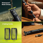 - Philips One Blade Face Hybrid Trimmer & Shaver For Men|Best Zero Trim For Face|No Skin Irritation As Blade Never Touches Skin|Dual Protection Technology|Designed For Genz|2Year Warranty - Qp1424/10 - Looknstyle