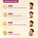 lohrfgk-1 - Lotus Herbals Radiant Gold Cellular Glow 1 Facial Kit | With 24K Gold leaves | For Skin Glow | All Skin Types | 37g - Looknstyle