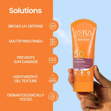 Lotus Herbals Sunscreen for Women & Men | Safe Sun UV Screen Matte Gel Sunscreen SPF 50 & PA+++ (100g)