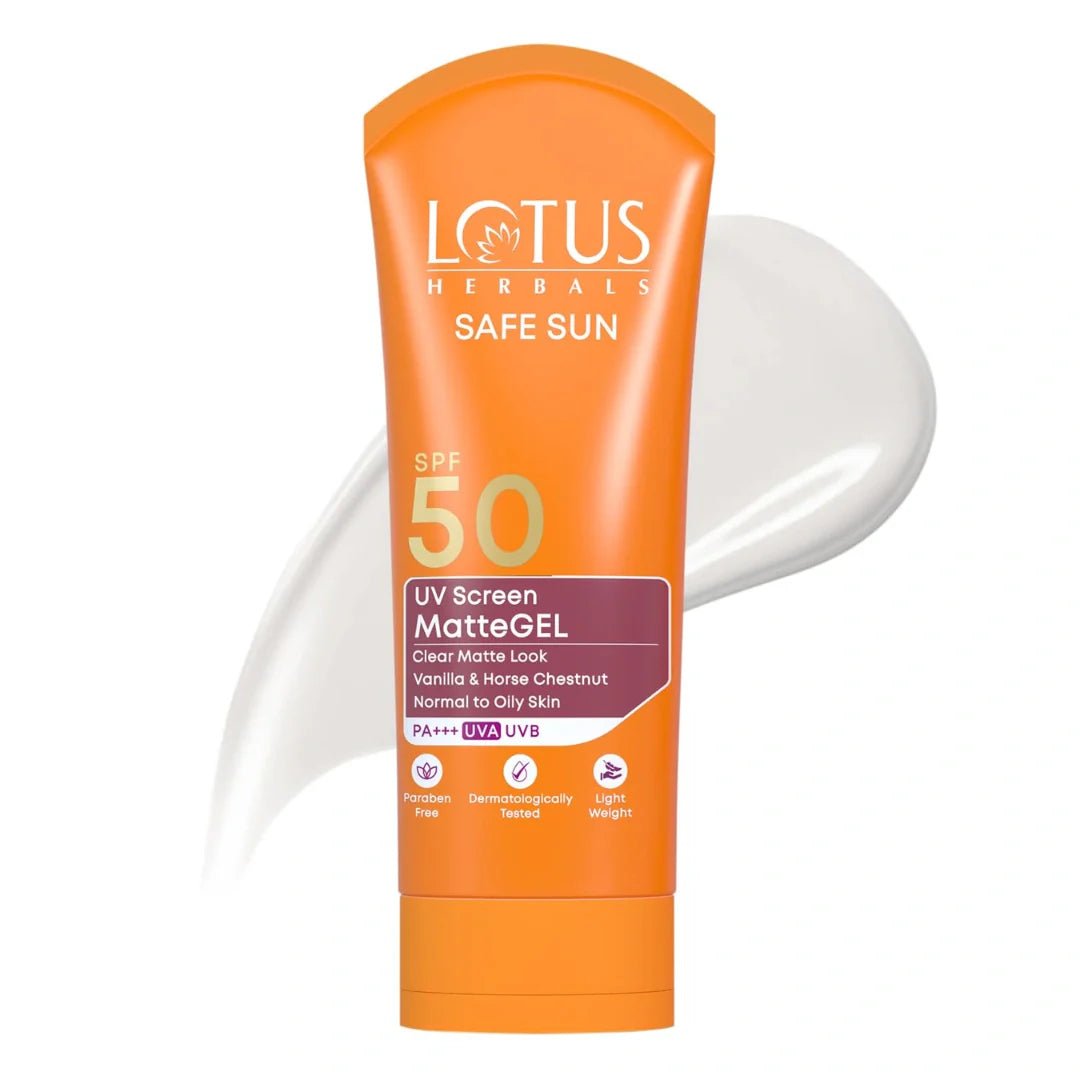 lohsfsn50 - Lotus Herbals Sunscreen for Women & Men | Safe Sun UV Screen Matte Gel Sunscreen SPF 50 & PA+++ (100g) - Looknstyle