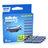 Gillette Mach 3 Turbo Shaving Razor Blades-Pack Of 8S(Cartridge), Men