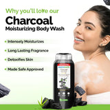 Mamaearth Charcoal Moisturizing Body Wash with Activated Charcoal & Energizing Mint Scent for Skin Detoxification-275ml | Deeply Cleanses |Intensely Moisturizes |Long-Lasting Fragrance |All Skin Types