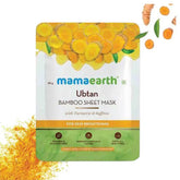 mh2 - Mamaearth Ubtan Bamboo Sheet Mask with Turmeric & Saffron for Skin Brightening - 25 g (25g) - Looknstyle