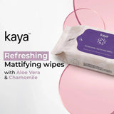 kymawips - Kaya Clinic Refreshing Mattifying Wipes | Vitamin E & Chamomile Extracts | Face Wipes | Cleansing Wipes | For Acne Prone Skin | 30 Wipes - Looknstyle