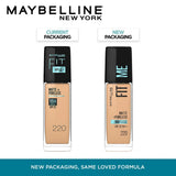 Maybelline New York Liquid Foundation, Matte Finish, With SPF, Absorbs Oil, Fit Me Matte + Poreless, 220 Natural Beige, 30ml