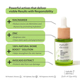 Nature Derma 10% Niacinamide & Zinc Serum with Natural Biome-Boost™ | Reduces Pores and Dark spots (30ml)