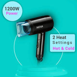 NOVA NHP 8105 Silky Shine Hot & Cold Foldable 1200W Hair Dryer - Black & Blue