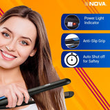 Nova NHS 841 Selfie Hair Straightener for Women (Blue)
